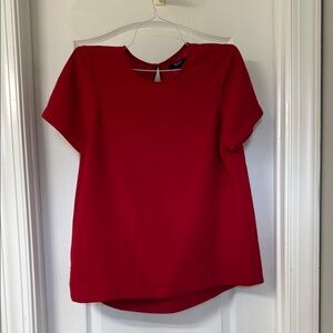 Madewell Red Boxy Short Sleeve Blouse